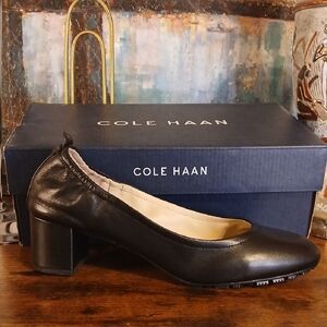 Cole Haan Women's Black Leather Pumps 7B ADDALIE PUMP 50